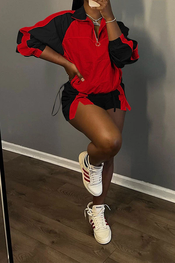 Color Block Sporty Drawstring Pant Suit 14 Color Block Sporty Drawstring Pant Suit - Image 14