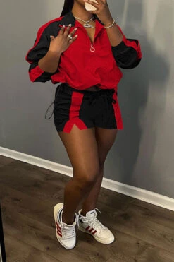 Color Block Sporty Drawstring Pant Suit 29 Color Block Sporty Drawstring Pant Suit -Clothing Outlet Store C23061275 RE 3