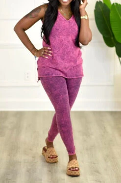 Denim Print Casual V Neck Pant Suit -Clothing Outlet Store C23061279 RR 1