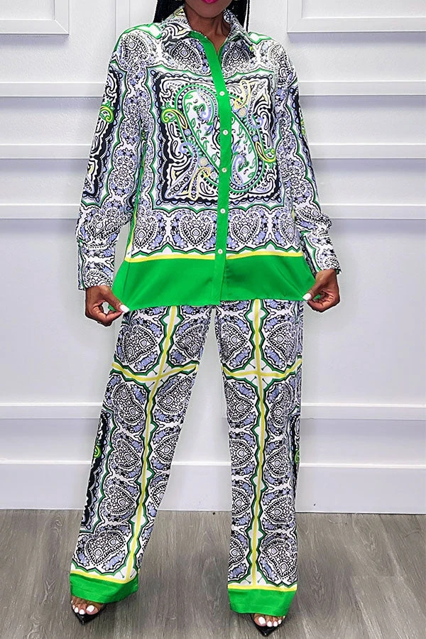 Paisley Print Patchwork Bohemia Pant Suit 2 Paisley Print Patchwork Bohemia Pant Suit - Image 2