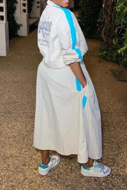 Letter Print On-trend Color Block Dress Suit -Clothing Outlet Store C23062596 AP 3