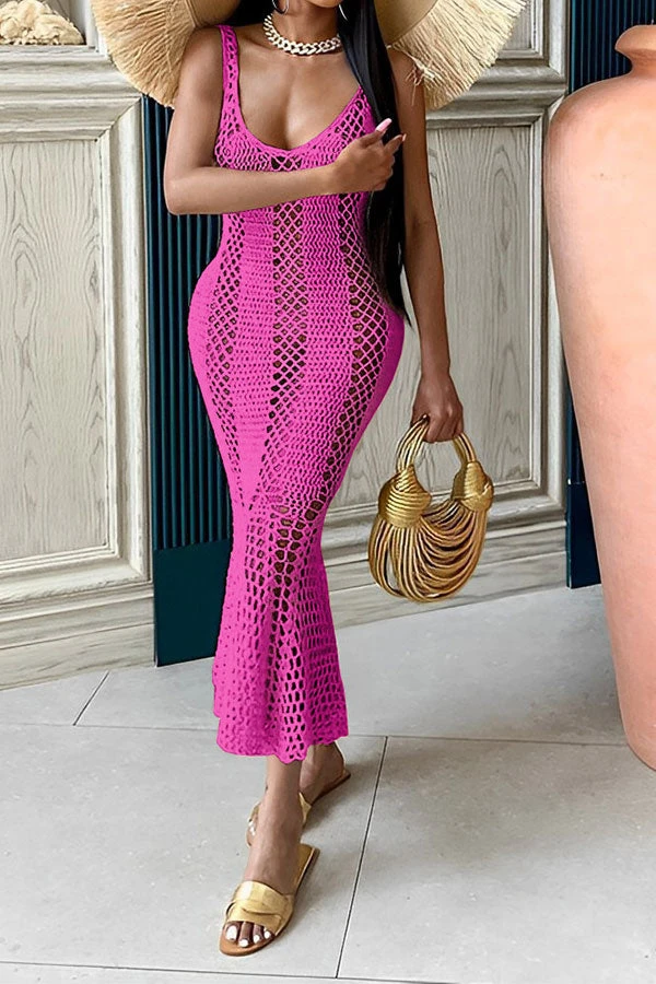 Hollow-Out Knitted Beachy Fishtail Beachwear 8 Hollow-Out Knitted Beachy Fishtail Beachwear - Image 8