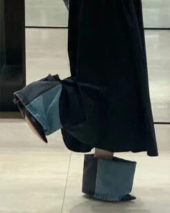 Unique Fold Over Ankle Denim Boots -Clothing Outlet Store C23062812 LB 3