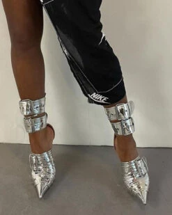 Buckled Design Striking Pointed Toe Heels -Clothing Outlet Store C23062842 SI 2