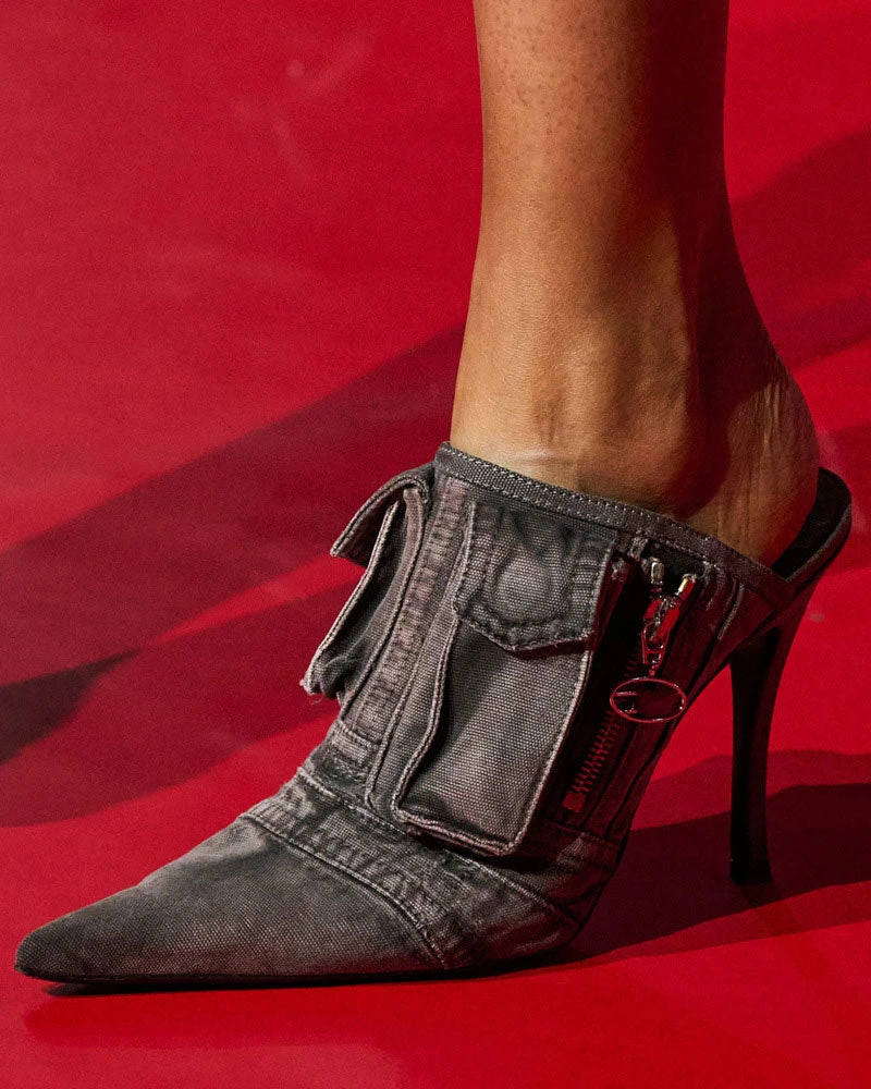 Patchwork Modern Pointed Toe Denim Heels 8 Patchwork Modern Pointed Toe Denim Heels - Image 8