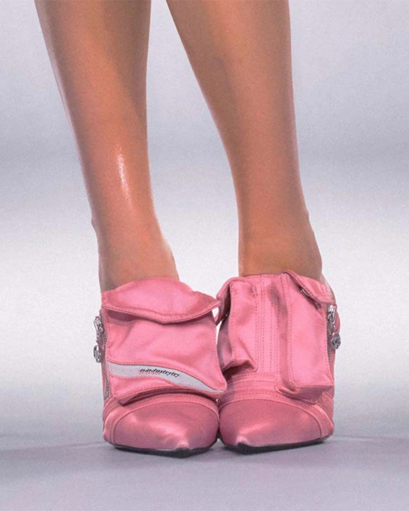 Patchwork Modern Pointed Toe Denim Heels 10 Patchwork Modern Pointed Toe Denim Heels - Image 10