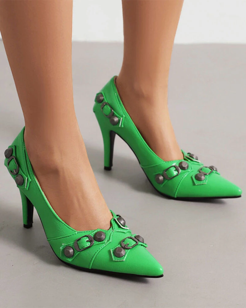 Rivet Design Punk Pointed Toe Heels 8 Rivet Design Punk Pointed Toe Heels - Image 8