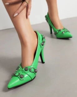 Rivet Design Punk Pointed Toe Heels 22 Rivet Design Punk Pointed Toe Heels -Clothing Outlet Store C23062844 GR 2