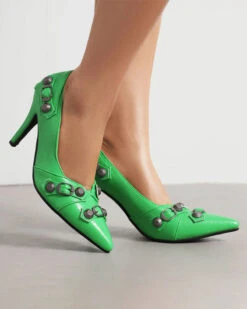 Rivet Design Punk Pointed Toe Heels 23 Rivet Design Punk Pointed Toe Heels -Clothing Outlet Store C23062844 GR 3