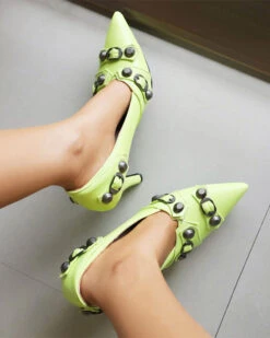 Rivet Design Punk Pointed Toe Heels 25 Rivet Design Punk Pointed Toe Heels -Clothing Outlet Store C23062844 LG 1