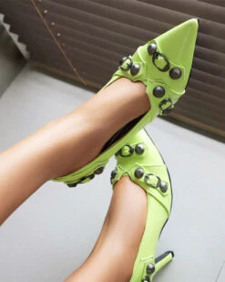 Rivet Design Punk Pointed Toe Heels 26 Rivet Design Punk Pointed Toe Heels -Clothing Outlet Store C23062844 LG 2