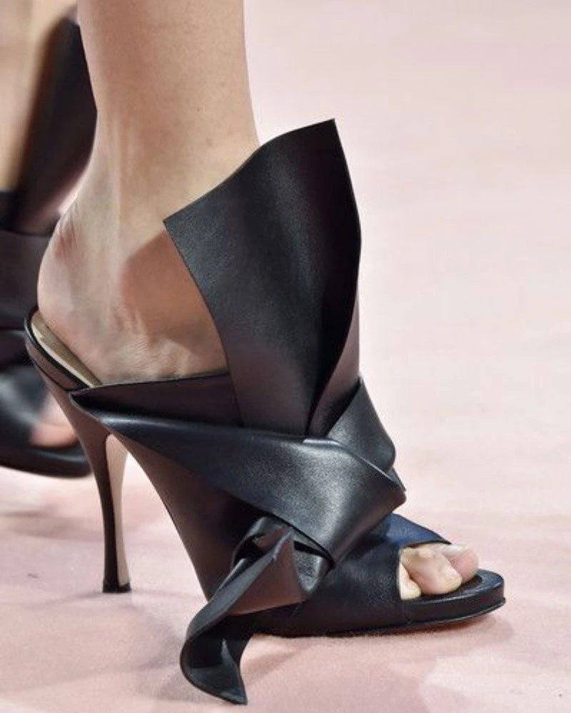 Solid Color Glamorous Peep Toe Sandals 4 Solid Color Glamorous Peep Toe Sandals - Image 4