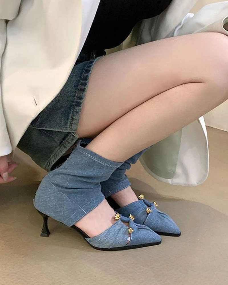 Metal Decor Cool Pointed Toe Sandals 2 Metal Decor Cool Pointed Toe Sandals - Image 2