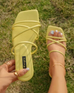 Multi-Strap Laid Back Flat Slippers 30 Multi-Strap Laid Back Flat Slippers -Clothing Outlet Store C23062887 YE 1