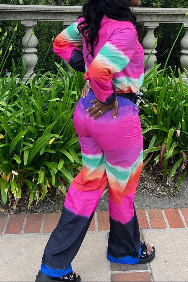 Tie Dye Sporty Zipper Pant Suit 4 Tie Dye Sporty Zipper Pant Suit - Image 4