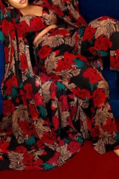 Leaf Print Undeniable Flowy Pant Suit (Three Pieces) -Clothing Outlet Store C23070692 R5 2