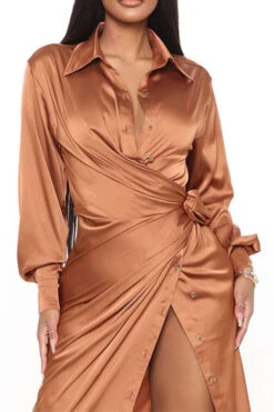 Solid Color Hot Lace-Up High Split Maxi Dress -Clothing Outlet Store C23072170 CH 4