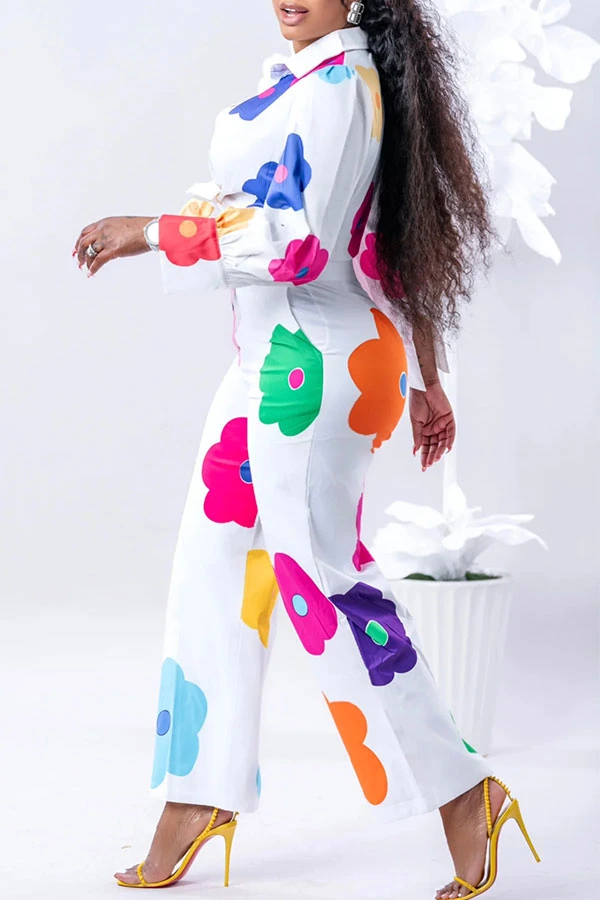 Floral Print Cute Knotted Pant Suit 4 Floral Print Cute Knotted Pant Suit - Image 4