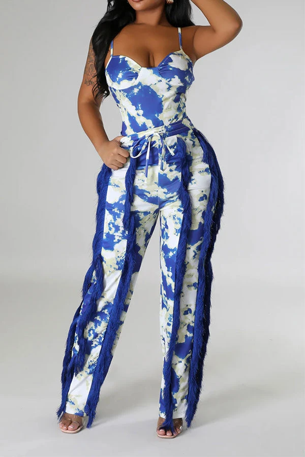 Tie Dye Pretty Tassel Patchwork Pant Suit 8 Tie Dye Pretty Tassel Patchwork Pant Suit - Image 8