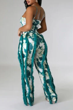 Tie Dye Pretty Tassel Patchwork Pant Suit 29 Tie Dye Pretty Tassel Patchwork Pant Suit -Clothing Outlet Store C23072770 GR 3