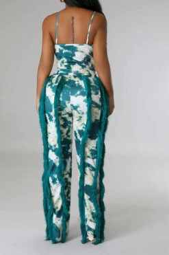 Tie Dye Pretty Tassel Patchwork Pant Suit 30 Tie Dye Pretty Tassel Patchwork Pant Suit -Clothing Outlet Store C23072770 GR 4