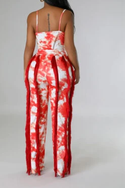 Tie Dye Pretty Tassel Patchwork Pant Suit 21 Tie Dye Pretty Tassel Patchwork Pant Suit -Clothing Outlet Store C23072770 OR 2