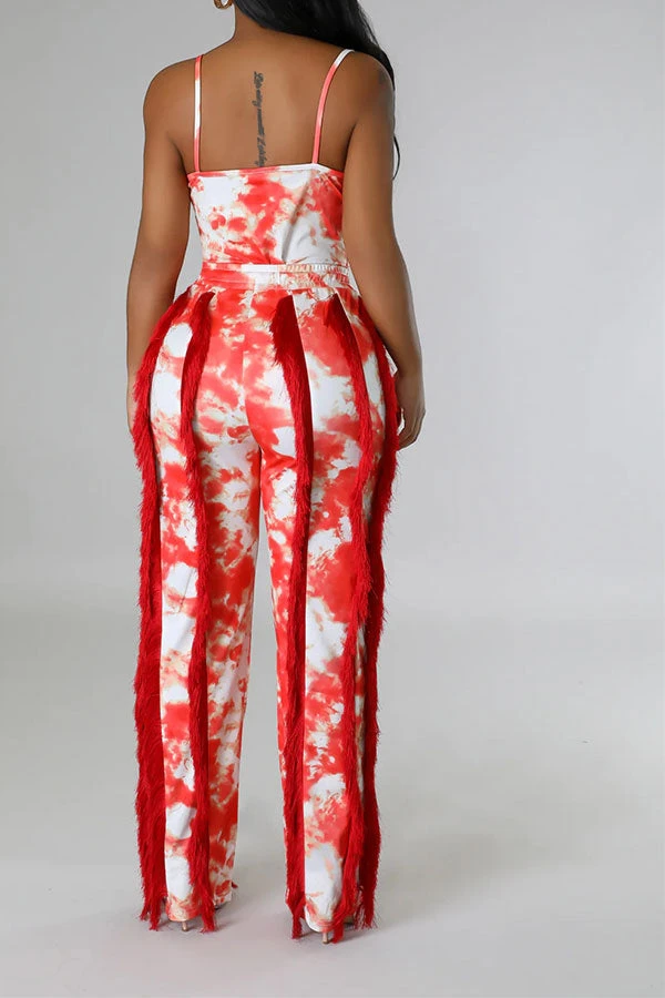 Tie Dye Pretty Tassel Patchwork Pant Suit 6 Tie Dye Pretty Tassel Patchwork Pant Suit - Image 6