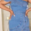 Patchwork Ruffle Stunning Denim Camisole & Skirt
