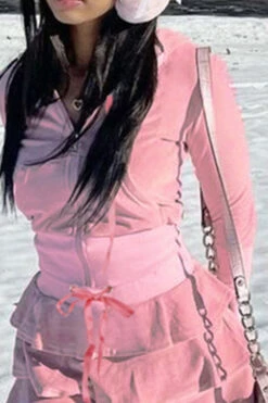 Solid Color Hooded Girly Tiered Dress Suit 11 Solid Color Hooded Girly Tiered Dress Suit -Clothing Outlet Store C23082893 PI 6