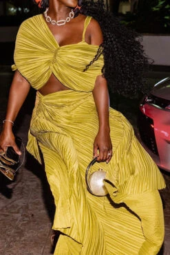 Solid Color Modern High Split Dress Suit