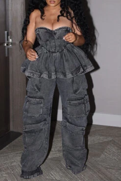 Cool Ruffle Bandeau Patch Pocket Top & Bottoms (Sold Separately) 21 Cool Ruffle Bandeau Patch Pocket Top & Bottoms (Sold Separately) -Clothing Outlet Store CP2307054 BK 4 298b1422 6105 44cf bf05 1dafd1fc1ac3