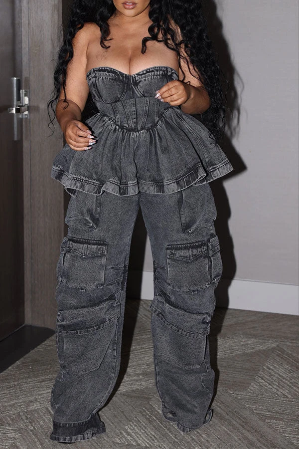 Cool Ruffle Bandeau Patch Pocket Top & Bottoms (Sold Separately) 4 Cool Ruffle Bandeau Patch Pocket Top & Bottoms (Sold Separately) - Image 4