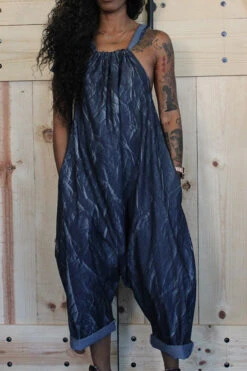 Blue Boyish Backless Denim Jumpsuit -Clothing Outlet Store CP2309017 BL 3
