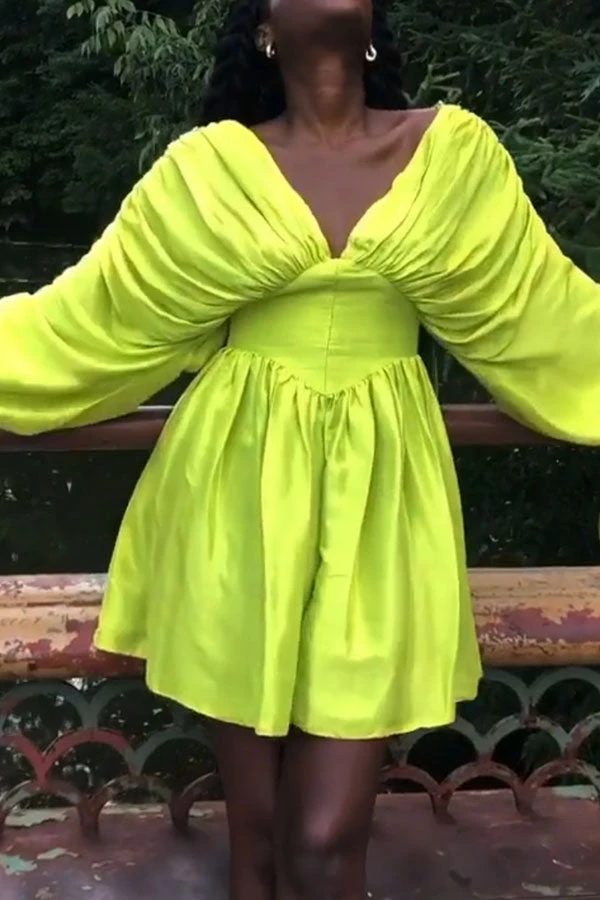 Solid Color Smart Draped Romper 2 Solid Color Smart Draped Romper - Image 2