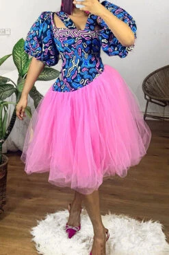 Graphic Print Modern A-Line Midi Dress -Clothing Outlet Store CP2309023 RT 3