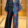 Graphic Print Modern Single Breasted Pant Suit
