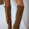 Solid Color Classic Suede Boots
