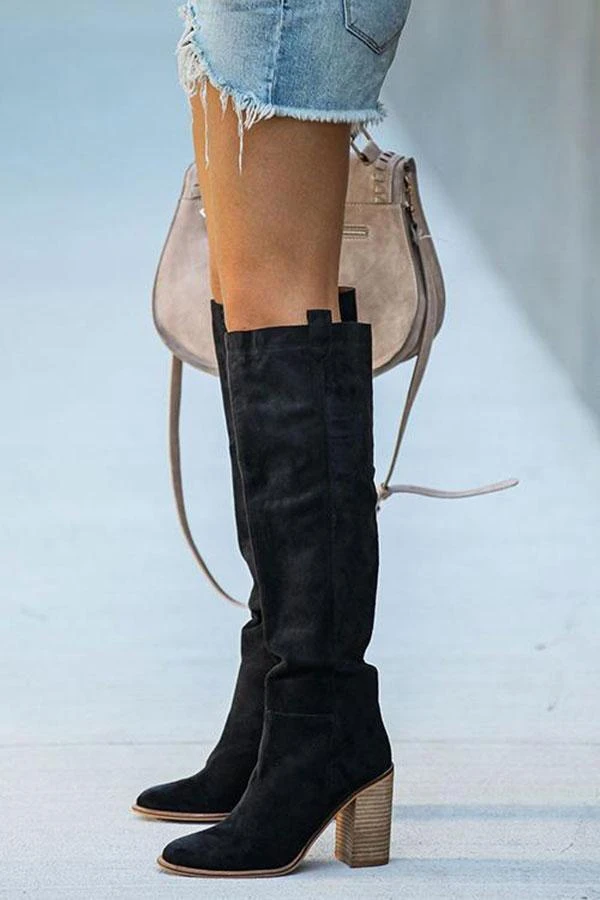 Solid Color Classic Suede Boots 8 Solid Color Classic Suede Boots - Image 8