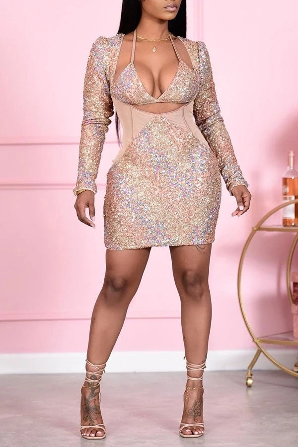 Sequined Striking Mini Dress 12 Sequined Striking Mini Dress - Image 12