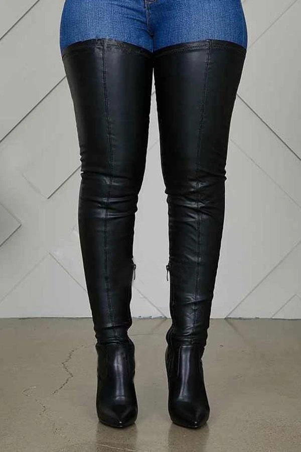 Solid Color High Heels Modern Zip Through Boots 3 Solid Color High Heels Modern Zip Through Boots - Image 3