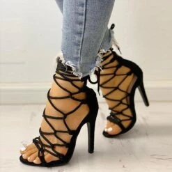 Solid Color Chic Lace-Up Knotted Stiletto Sandals 23 Solid Color Chic Lace-Up Knotted Stiletto Sandals -Clothing Outlet Store H21040120 11 94d5c129 8437 4cfd 8618 1110a988c740