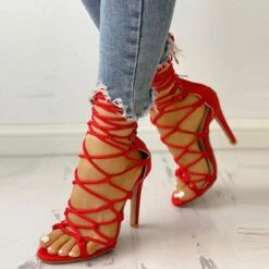 Solid Color Chic Lace-Up Knotted Stiletto Sandals 20 Solid Color Chic Lace-Up Knotted Stiletto Sandals -Clothing Outlet Store H21040120 8 653fedd4 2319 42f6 8419 df551d696461