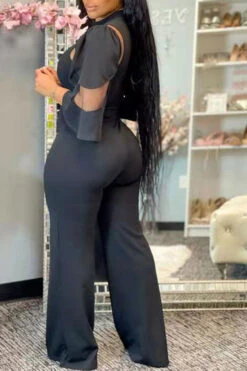 (Clearance) Mesh Patchwork Glamorous Jumpsuit 5 (Clearance) Mesh Patchwork Glamorous Jumpsuit -Clothing Outlet Store H21071612 BK 3 77fd6ac1 2e0a 428d aef2 c1329cf7a179