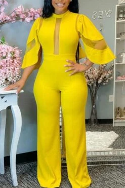 Mesh Patchwork Glamorous Jumpsuit