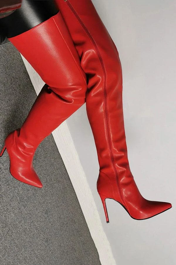 Solid Color Romantic Zipper Stiletto Boots 2 Solid Color Romantic Zipper Stiletto Boots - Image 2