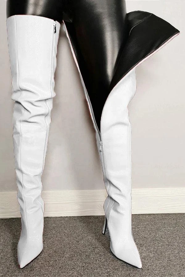Solid Color Romantic Zipper Stiletto Boots 7 Solid Color Romantic Zipper Stiletto Boots - Image 7