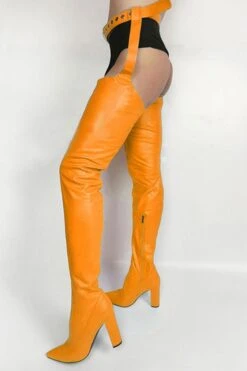 Solid Color Feminine Zipper Block Boots With Belt -Clothing Outlet Store H21072150 OR 1 9754931b fd71 4e08 9333 09abeca79b1e