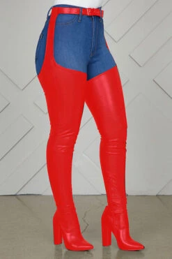 Solid Color Feminine Zipper Block Boots With Belt -Clothing Outlet Store H21072150 RE 2 fac16642 2c53 45ac 966d 709b11b5491c