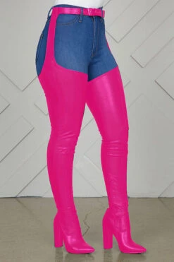 Solid Color Feminine Zipper Block Boots With Belt -Clothing Outlet Store H21072150 RR 6 20ab3d65 647f 46e3 85a0 a17c80189c0e