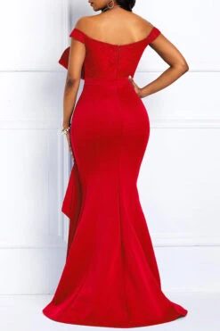 Lace Patchwork Elegant Faux Pearl Layered Ruffles Maxi Dress 26 Lace Patchwork Elegant Faux Pearl Layered Ruffles Maxi Dress -Clothing Outlet Store H21081327 RE 4